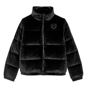 NWT - PINK - Rib Velour Crop Puffer Jacket